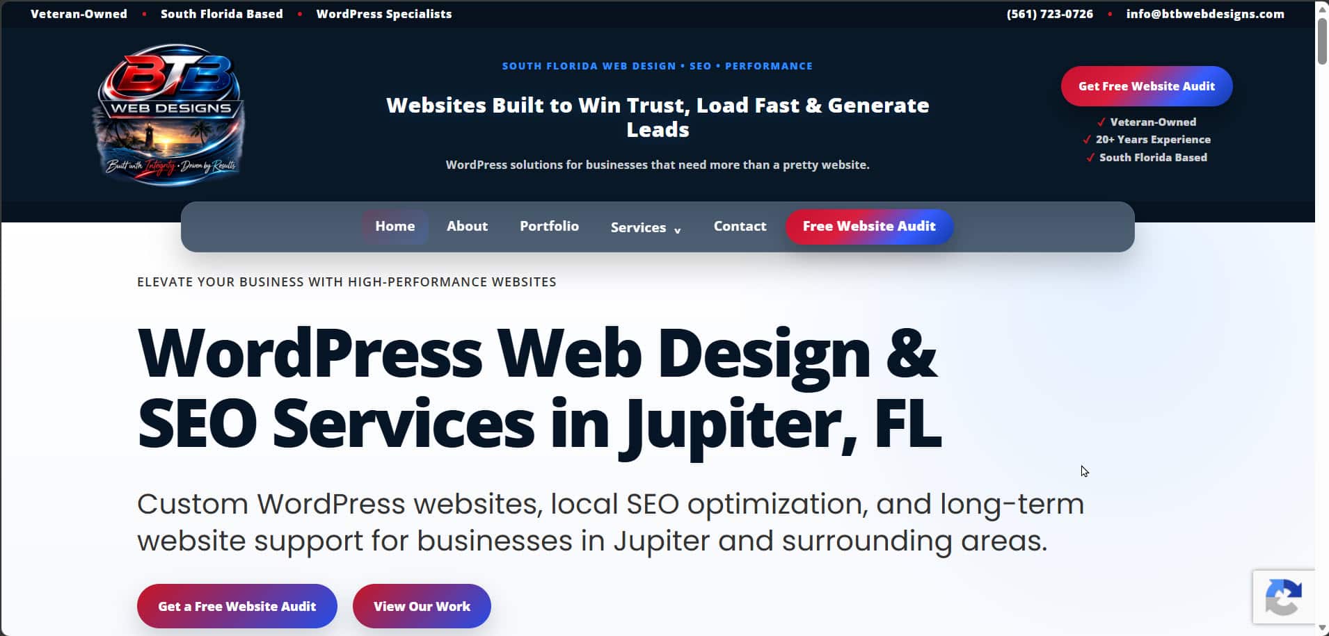 BTB Web Designs Lead Generation Website